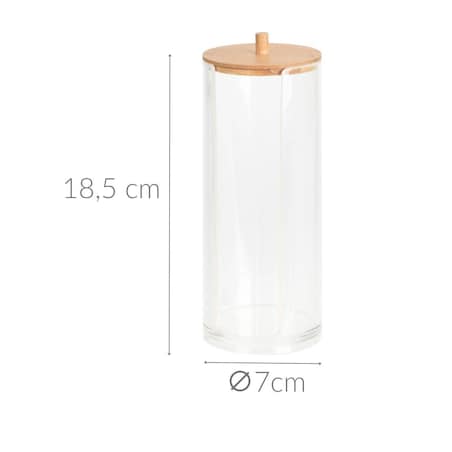 Pojemnik na waciki kosmetyczne z bambusową pokrywką