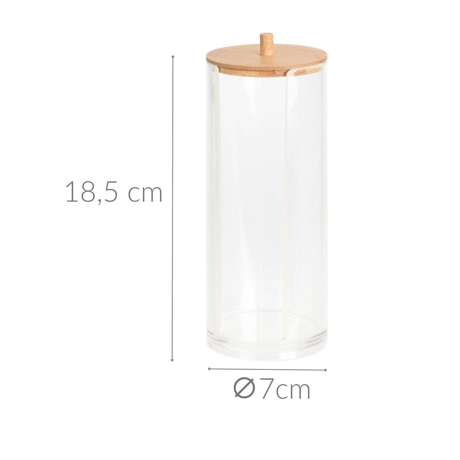 Pojemnik na waciki kosmetyczne z bambusową pokrywką