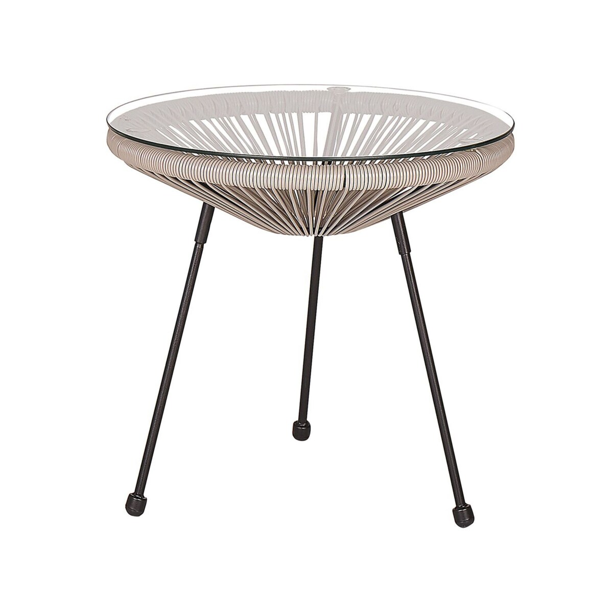 Zestaw mebli balkonowych z technorattanu jasnoszary ACAPULCO II