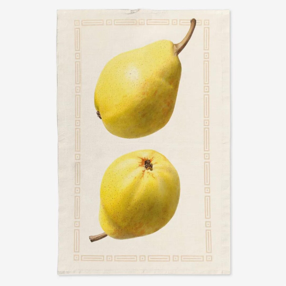 Lniany ręcznik kuchenny - gruszki w ramce