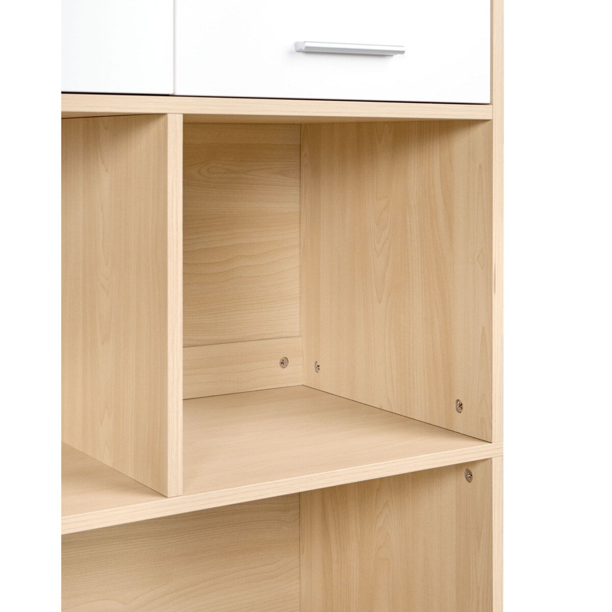 Regał 4-drzwiowy ZEHNA Jasny brąz/ biały