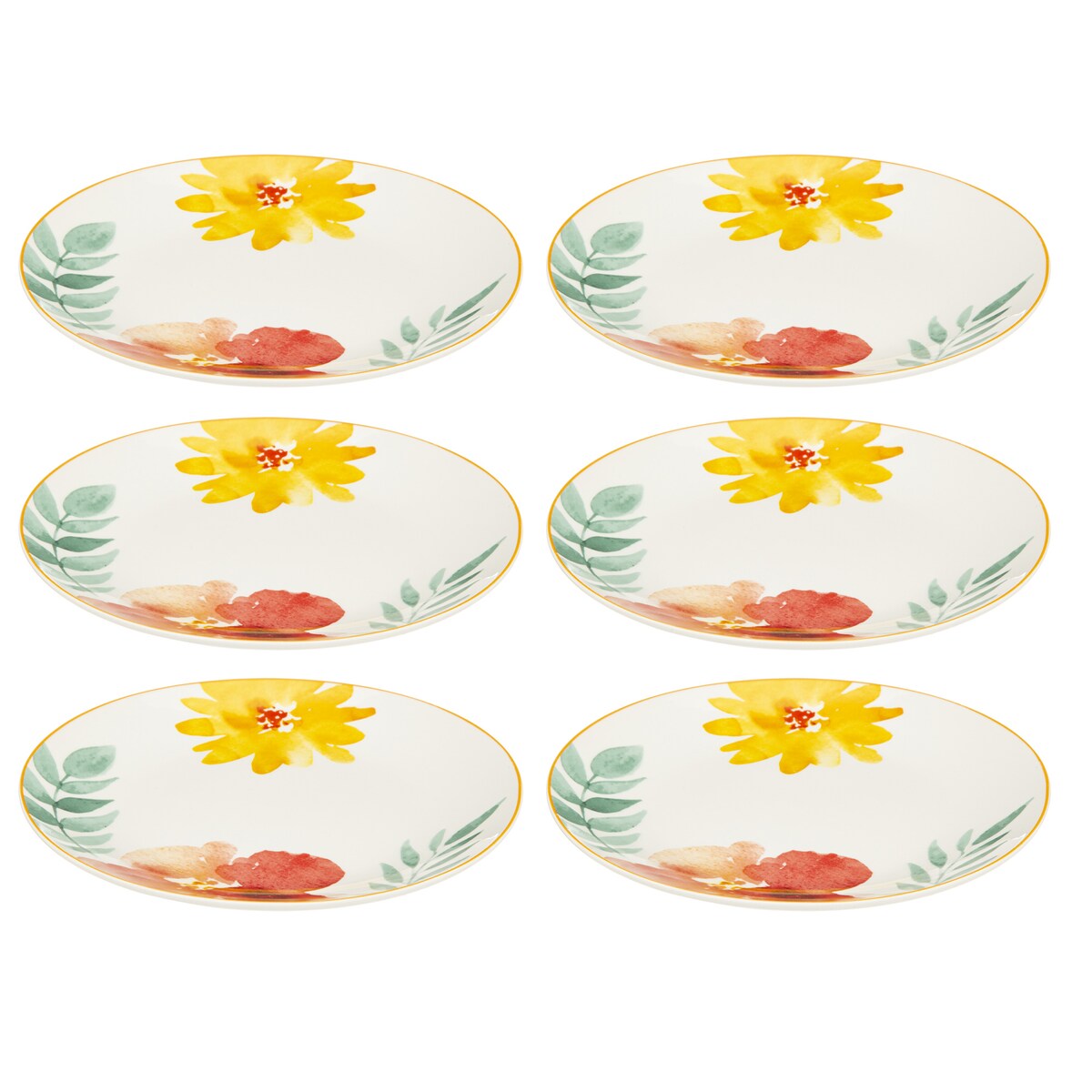 Talerzyki deserowe MARGAUX, porcelanowe, 6 sztuk x Ø19 cm