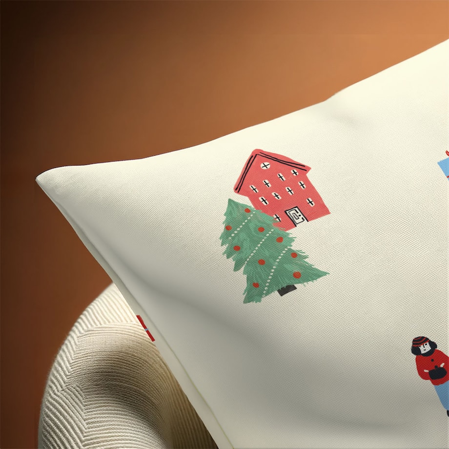 Poduszka świąteczna - Świąteczny pejzaż 40x60 cm