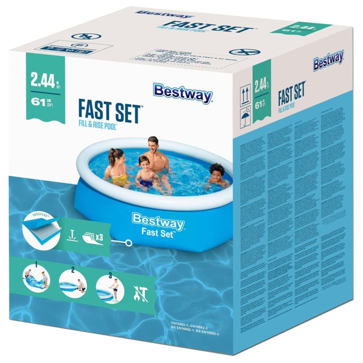 Bestway Nadmuchiwany basen Fast Set, okrągły, 244 x 61 cm, 57265