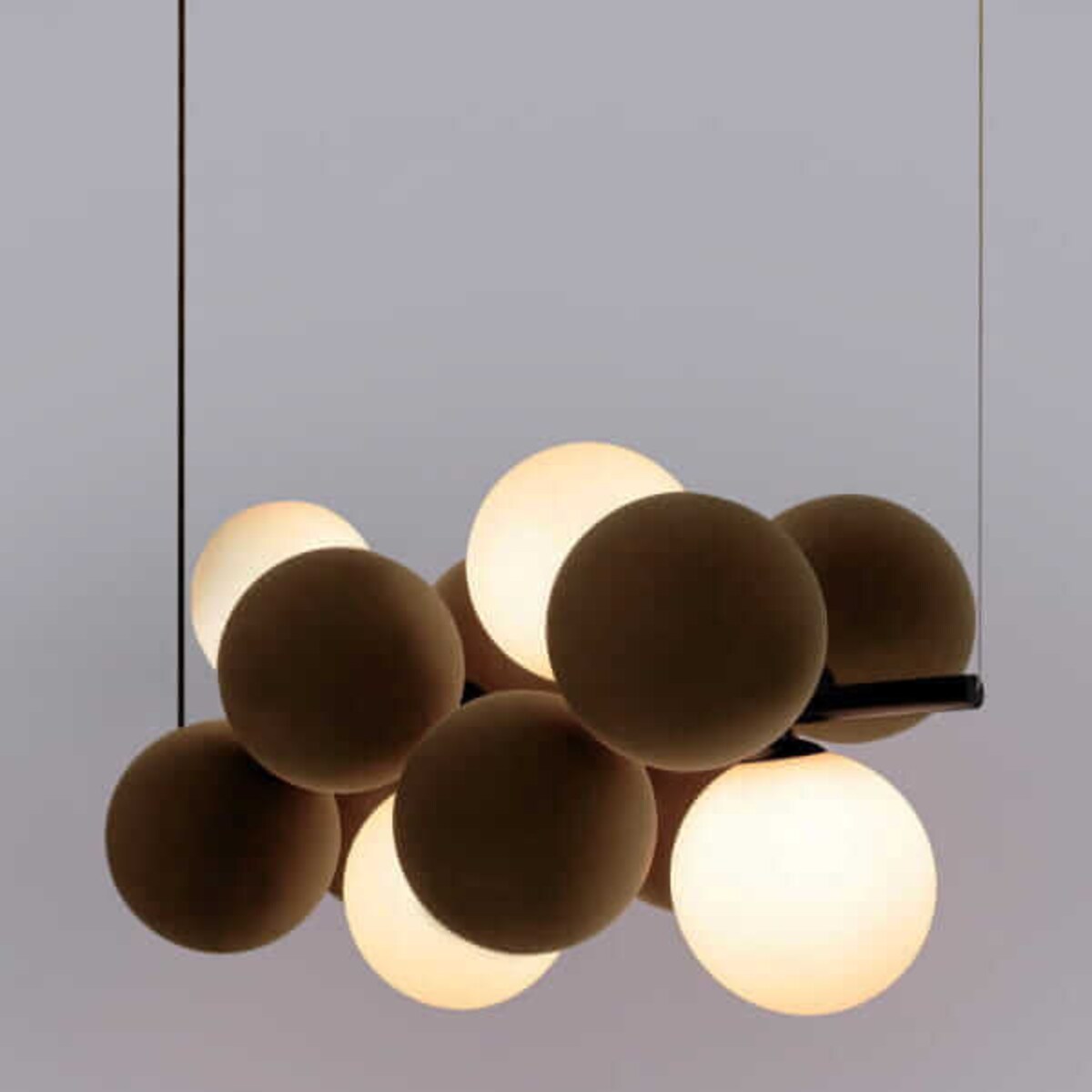 Wisząca lampa molekułowa Vino ABR-GRAPPA-H-B Abruzzo nad stół kule szare białe