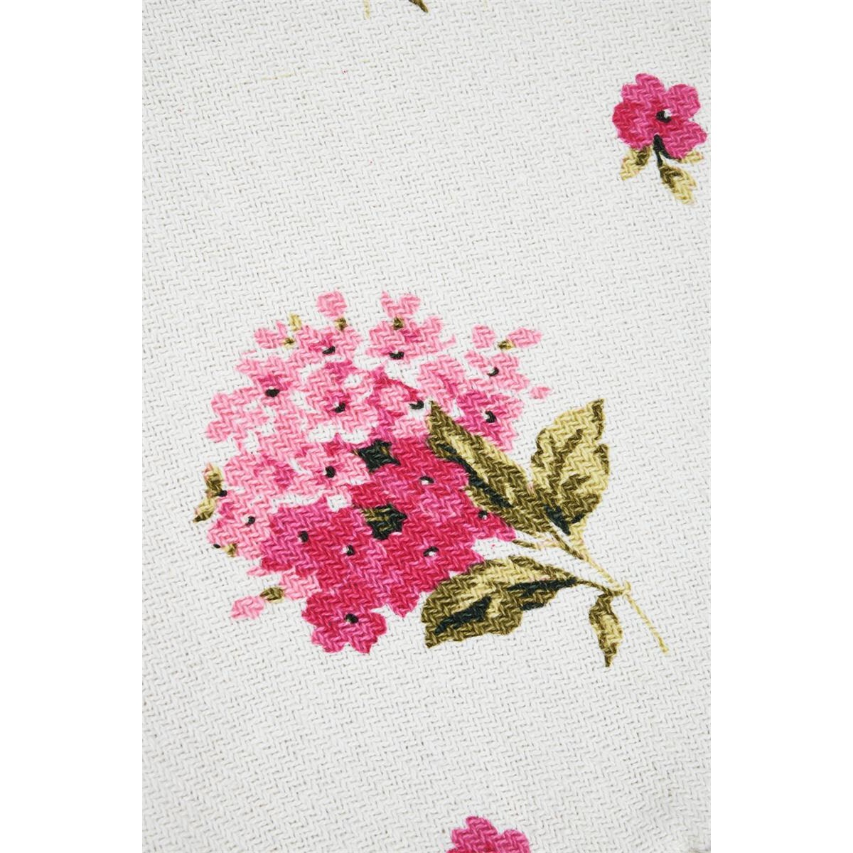 Narzuta bawełniana z kwiecistym wzorem 125 x 150 cm