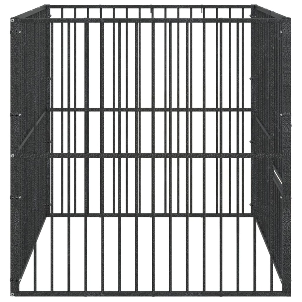 vidaXL Kojec dla psa, 4 panele, czarny, stal galwanizowana