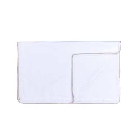 Pościel biała lamówka beżowa, 140 x 200 cm, La Manta