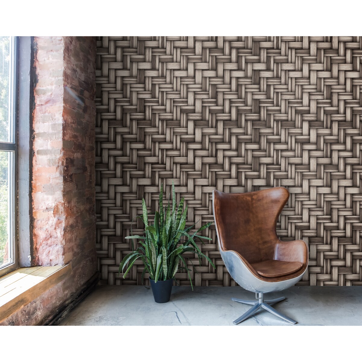 Tapeta Brązowa wiklina, 416x254cm