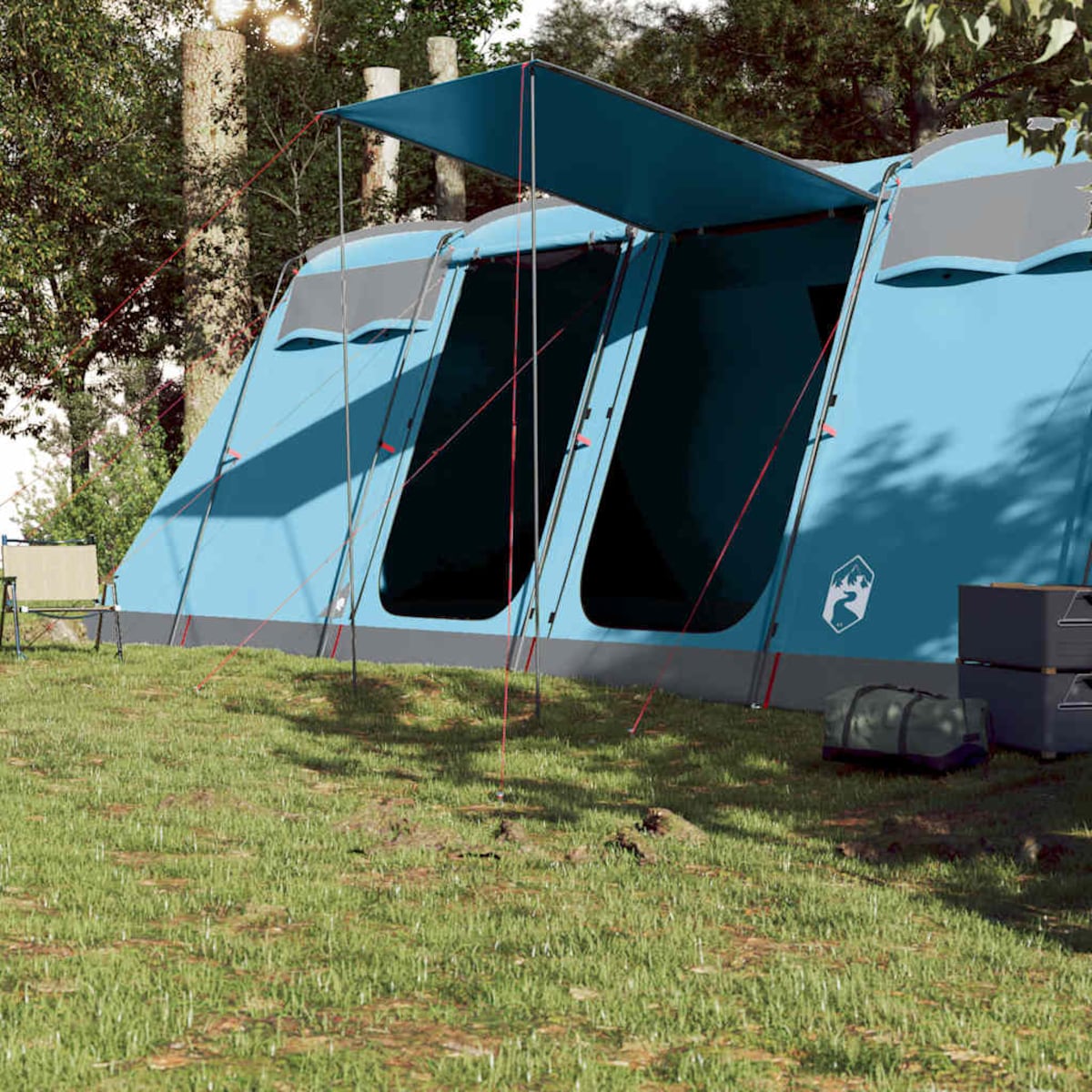 vidaXL Namiot rodzinny, tunelowy, 8-os., niebieski, wodoszczelny