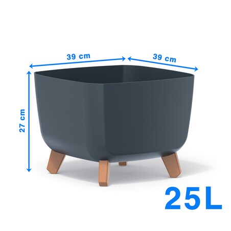 Donica Na Cmentarz Doniczka Na Nóżkach Na Wszystkich Świętych Antracytowa 39 Cm