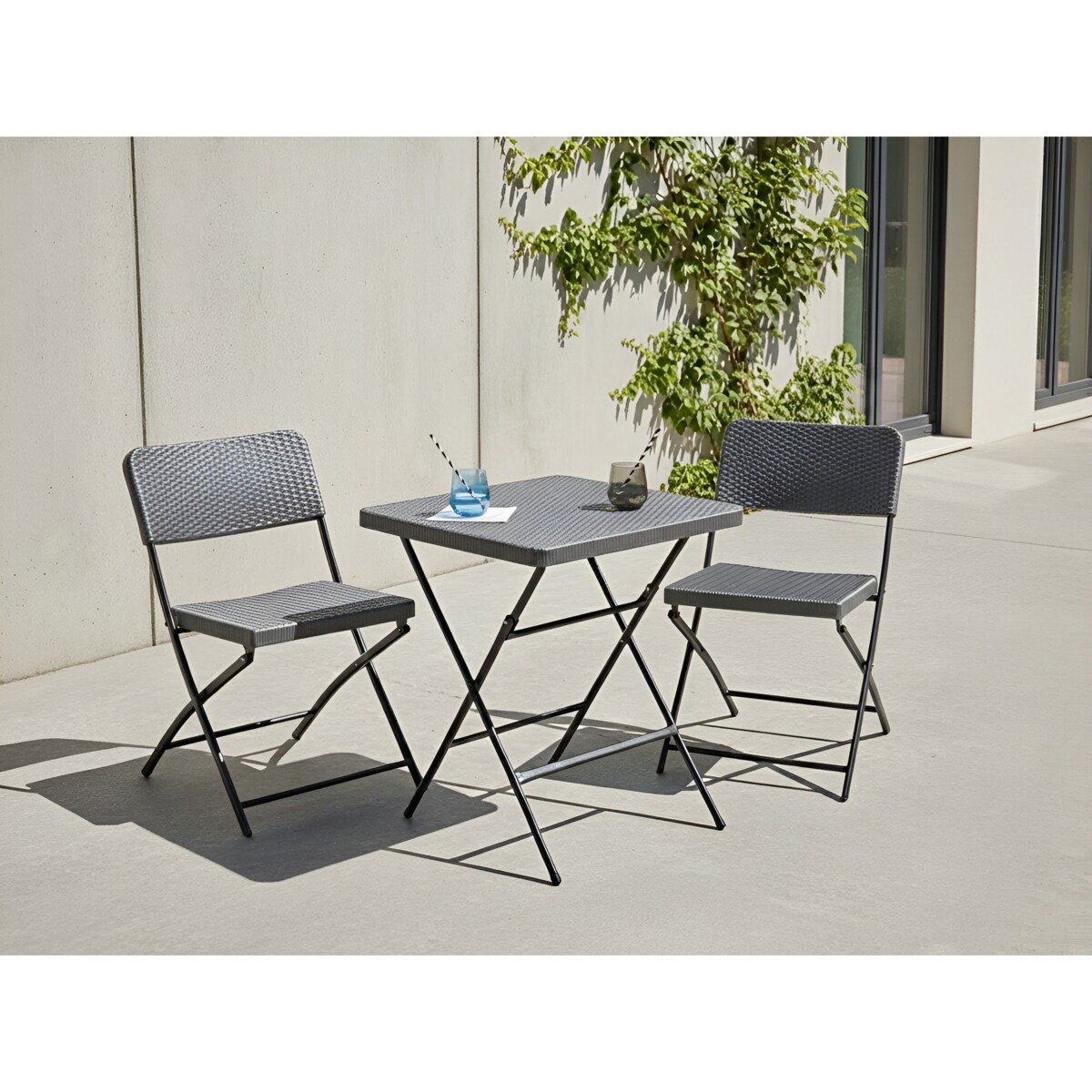 Zestaw mebli balkonowych Składane TRAPPETO Szary