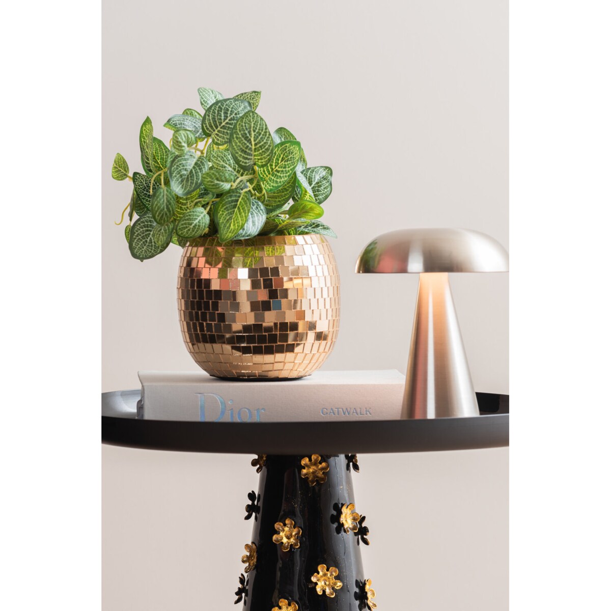 Lampa stołowa grzybek LED RACHEL, bezprzewodowa, Ø 15,5 cm