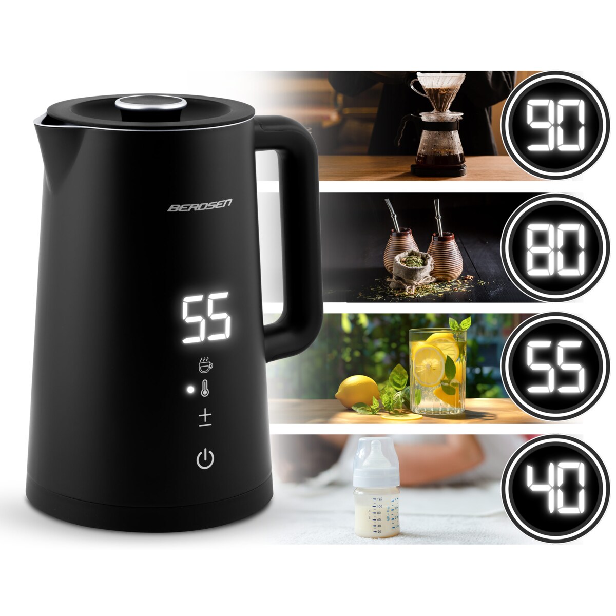 Czajnik elektryczny panel dotykowy 2200w 1,7l Berdsen