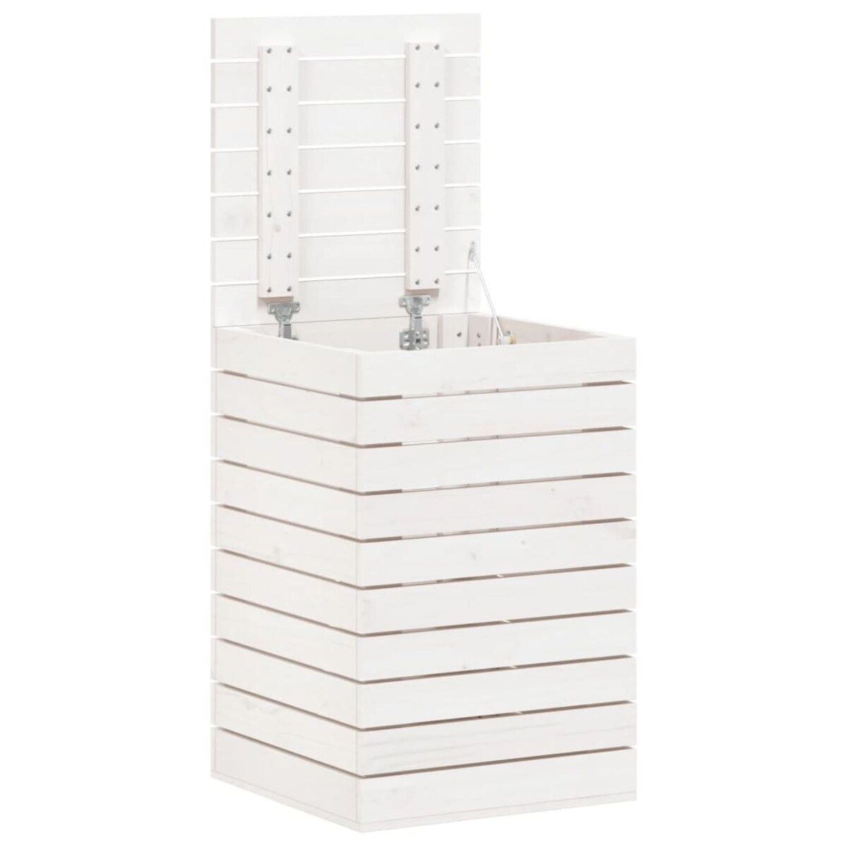 vidaXL Kosz na pranie, biały, 44x44x66 cm, lite drewno sosnowe