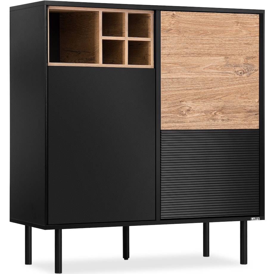 KONSIMO LOFTY Komoda loftowa na wysokich czarnych nogach