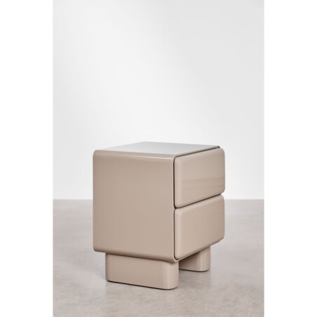 Szafka nocna 50x40 cm z dwoma szufladami z MDF Sheila, kawa z mlekiem