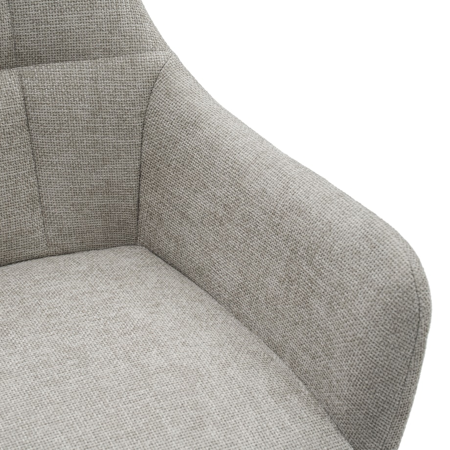 Krzesło tapicerowane obrotowe szenilowe do salonu LUGANO jasnoszare