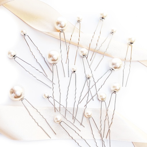 Zestaw perełek kokówek ślubnych do eleganckiej fryzury kok