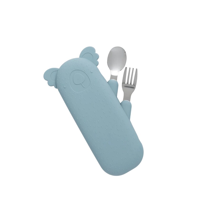 THE COTTON CLOUD sztućce w silikonowym pokrowcu, Koala / Jade