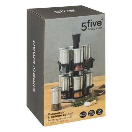 Stojak obrotowy na przyprawy z 12 pojemnikami, karuzela