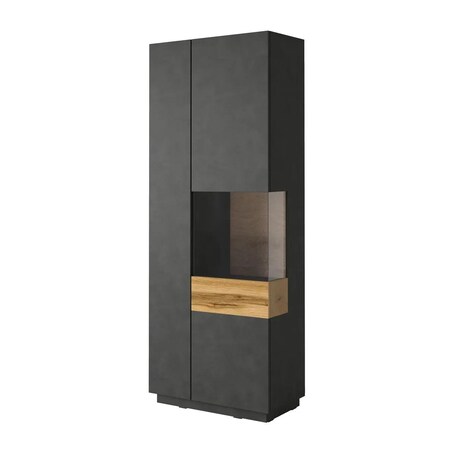 Witryna wysoka SILKE 2D 80cm matera/dąb wotan prawa