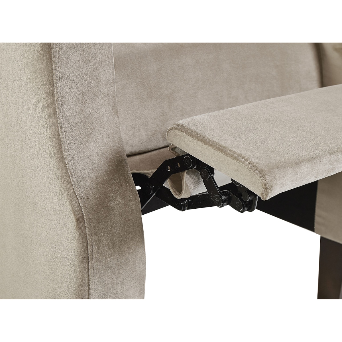 Fotel rozkładany welurowy beżowoszary EGERSUND