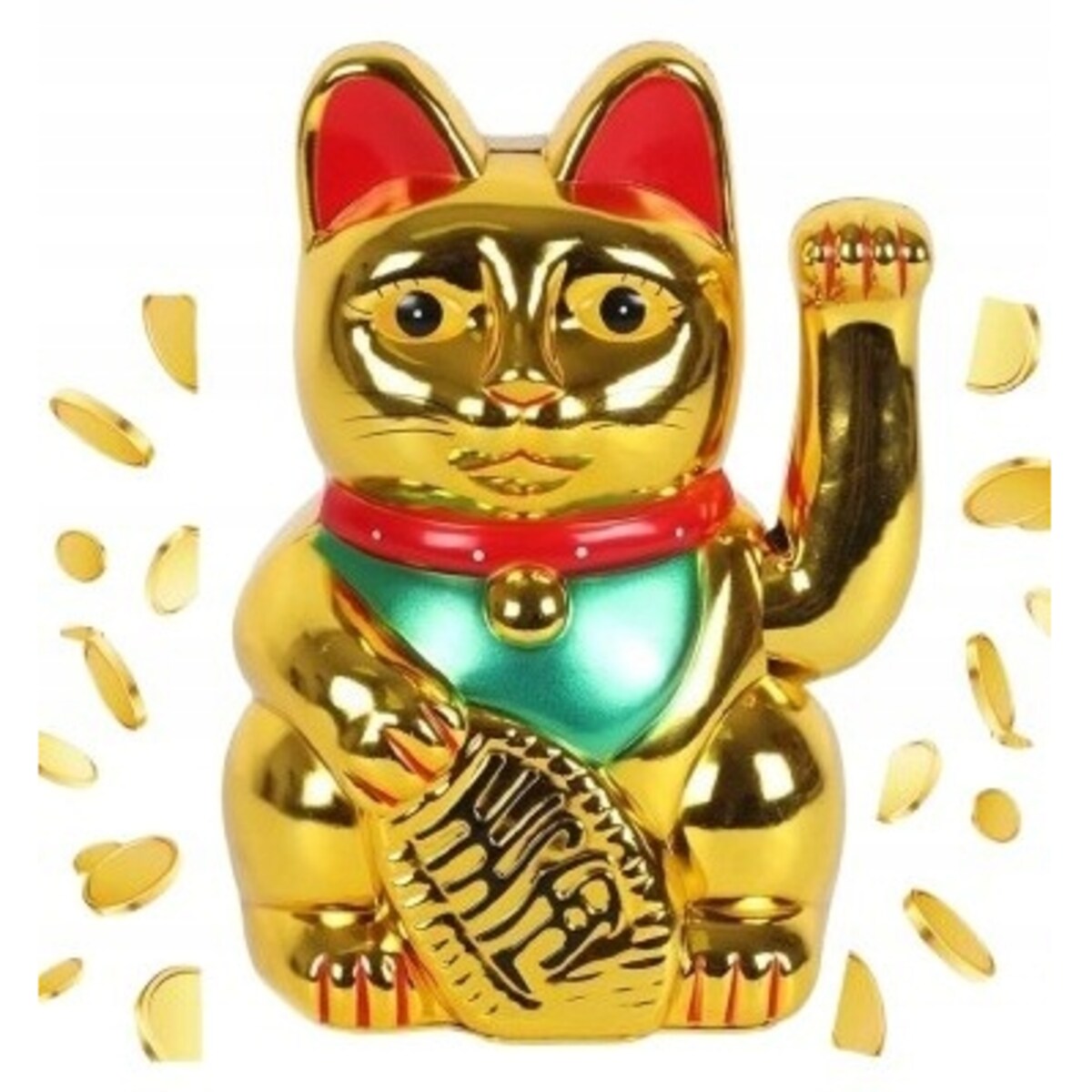 JAPOŃSKI KOT CHIŃSKI SZCZĘŚCIA bogactwo FIGURKA KOTA RUCHOMA ŁAPKA 15cm