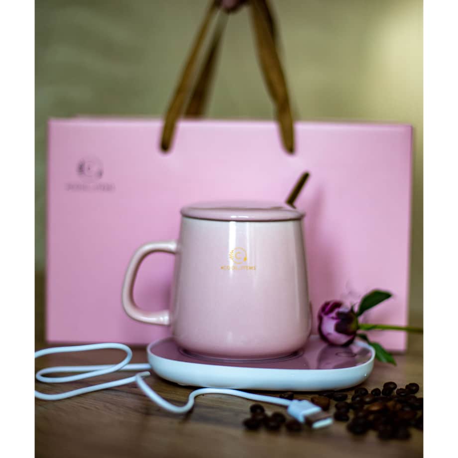 KUBEK do herbaty PODGRZEWACZ USB Łyżka Kabel PREZENT Kubek Świąteczny Kubki