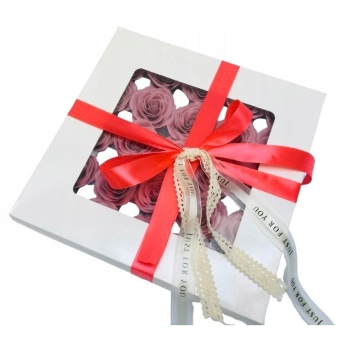 FLOWER BOX KWIATY MYDLANE róża 25szt prezent dzień mamy mamy pachnące