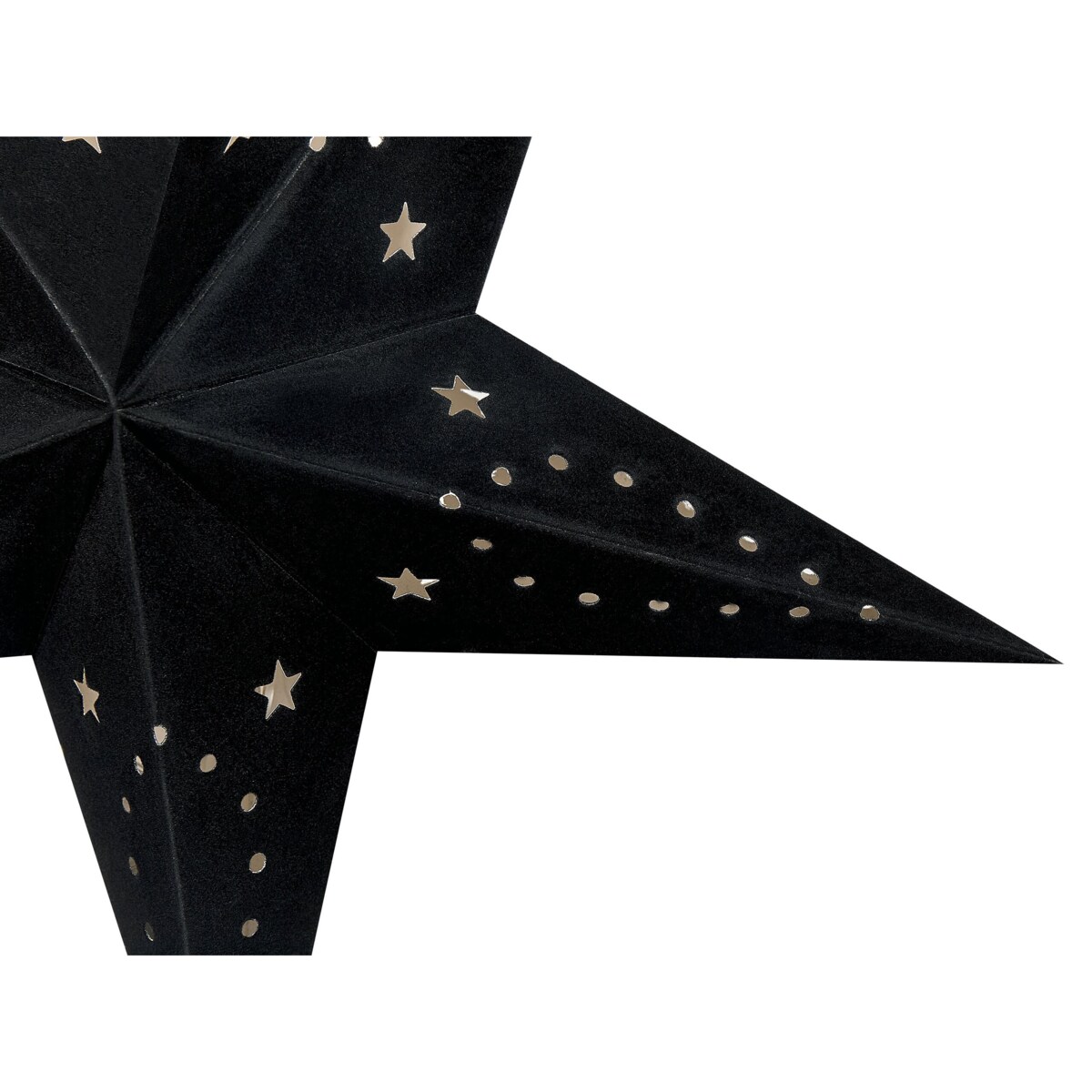 Zestaw 2 wiszących gwiazd welurowych LED 45 cm czarny MOTTI
