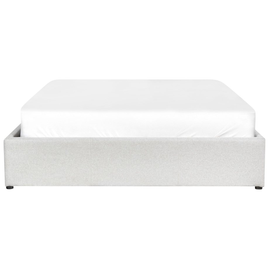 Łóżko z pojemnikiem tapicerowane 140 x 200 cm jasnoszare DINAN