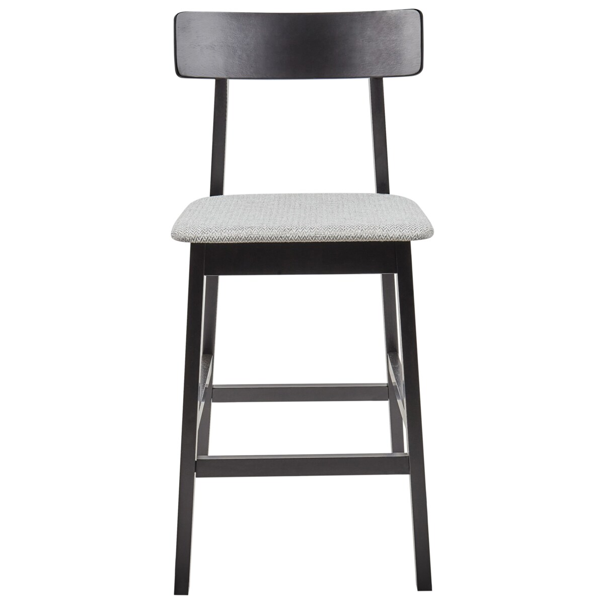 Krzesło barowe Zestaw 2 Drewno kauczukowe Szary ISANTI