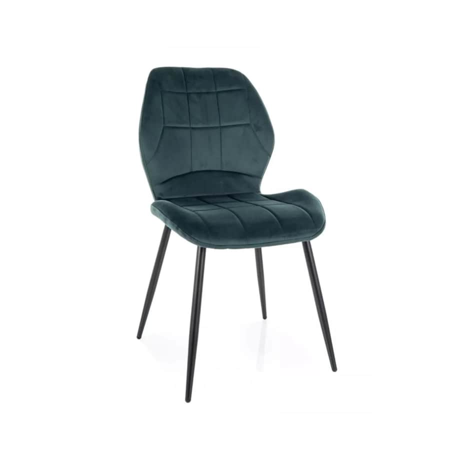 Krzesło tapicerowane JAKE VELVET zielone
