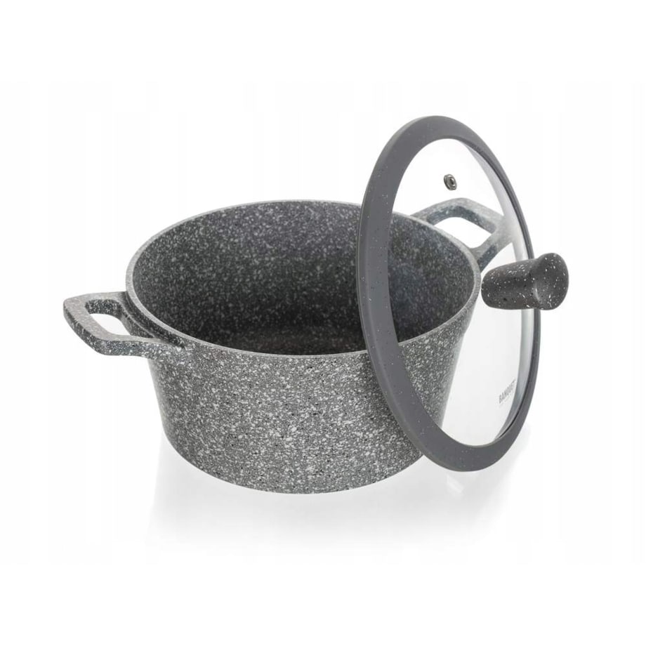 GARNEK GRANITE marmurkowy 20 cm 2,5L do Gotowania BANQUET na prezent święta