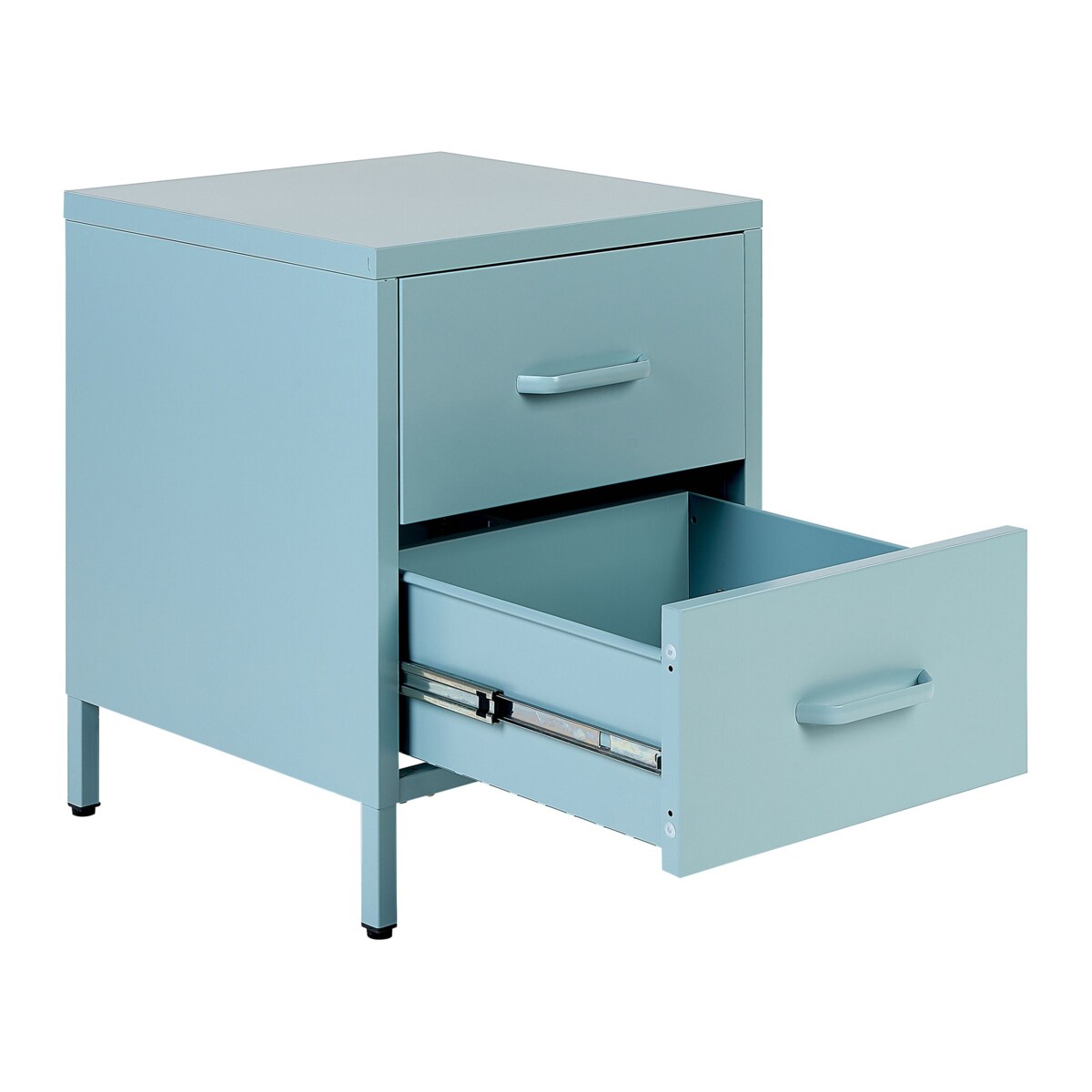 Szafka nocna metalowa jasnoniebieska MALAVI