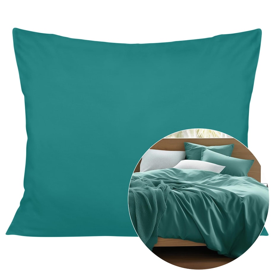 Poszewka satynowa 50x70 kolor Ciemny turkus