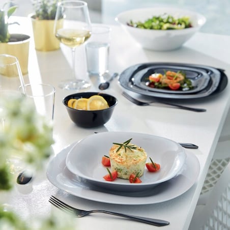 TALERZE GŁĘBOKIE NA ZUPĘ obiad danie 22cm 6szt komplet szare LUMINARC