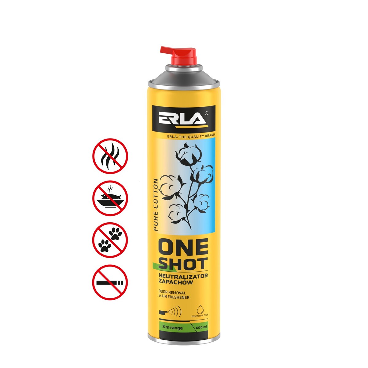 neutralizator zapachu erla one shot pure cotton 600ml