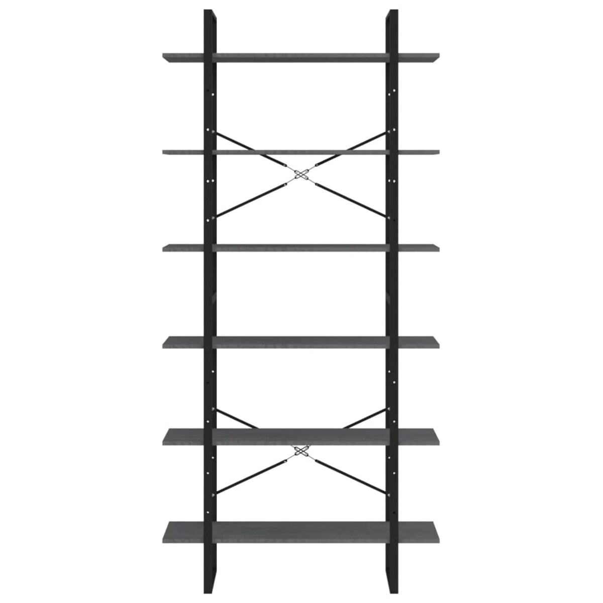 vidaXL Wysoki regał, szary, 100x30x210 cm, lite drewno sosnowe
