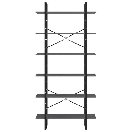 vidaXL Wysoki regał, szary, 100x30x210 cm, lite drewno sosnowe