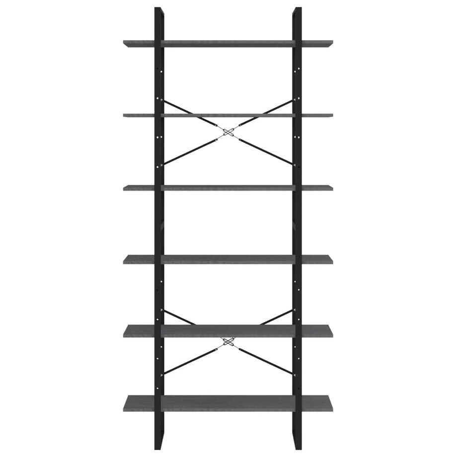 vidaXL Wysoki regał, szary, 100x30x210 cm, lite drewno sosnowe