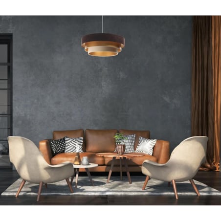 Lampa wisząca TRIO MIX brązowa/złota/beżowa