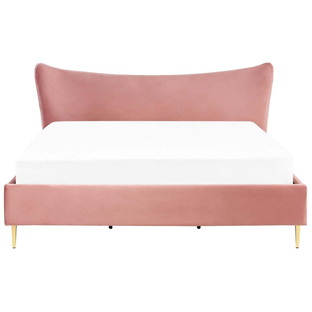 Łóżko welurowe 180 x 200 cm różowe CHALEIX