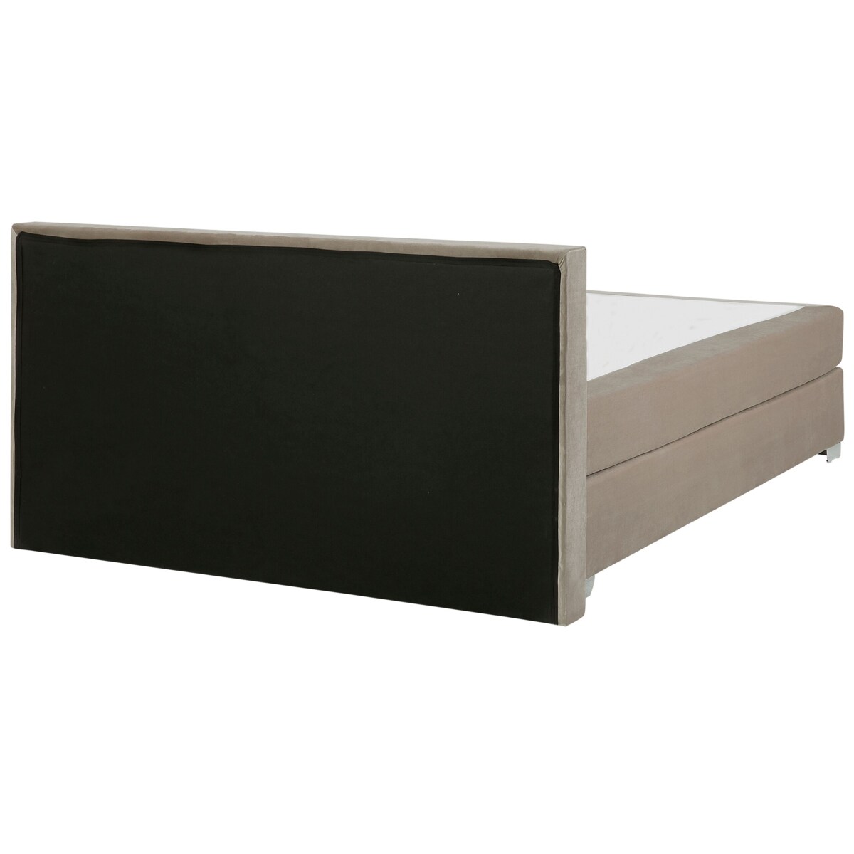 Łóżko kontynentalne welurowe 180 x 200 cm beżowe CONSUL