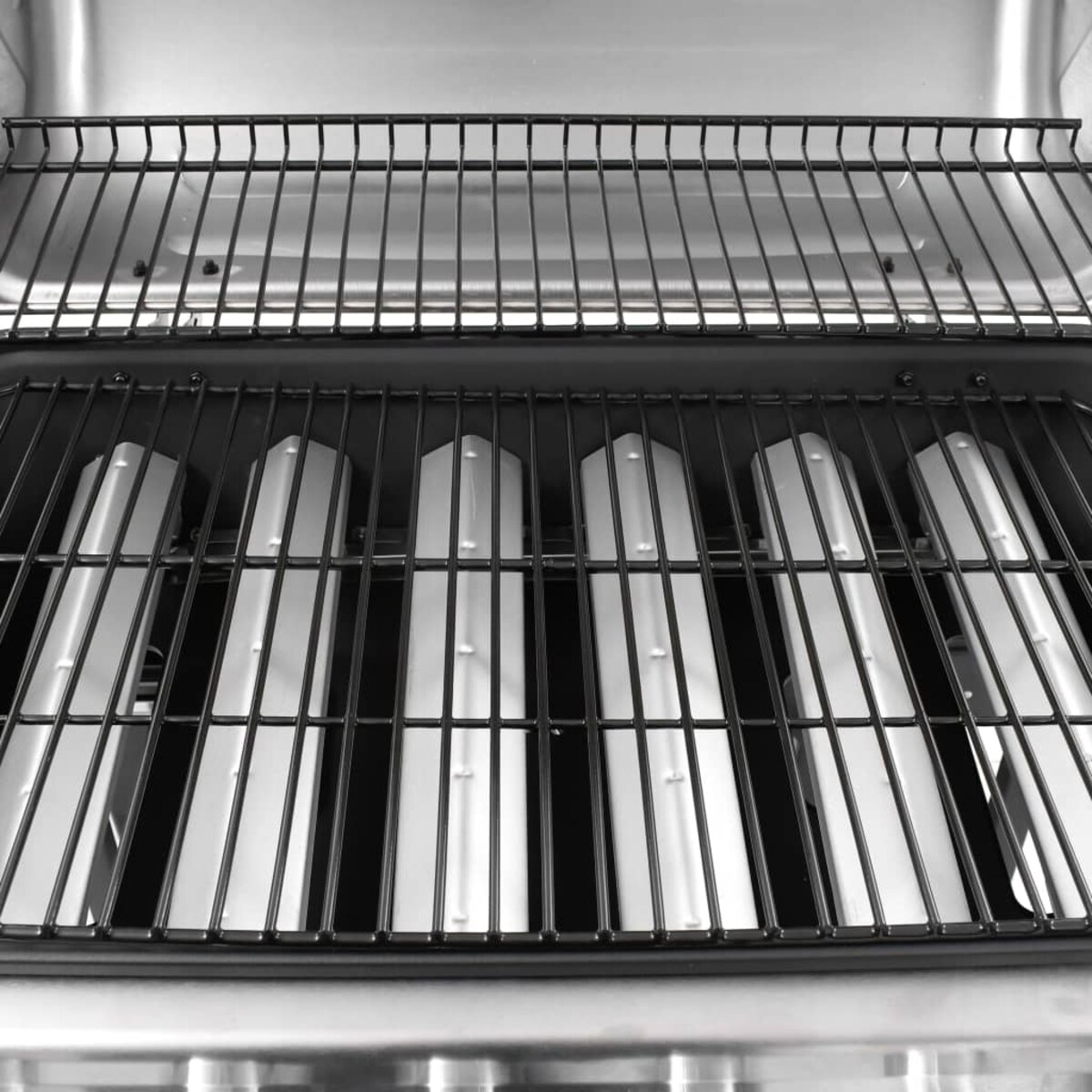 vidaXL Grill gazowy z 6 palnikami, czarno-srebrny