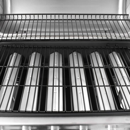 vidaXL Grill gazowy z 6 palnikami, czarno-srebrny