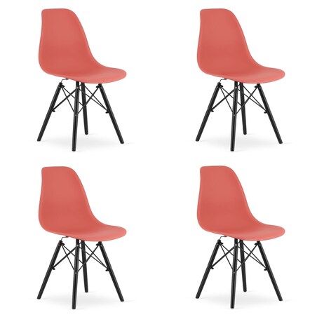 Krzesło Do Jadalni Kuchni Salonu Osaka Cynober / Nogi Czarne X 4