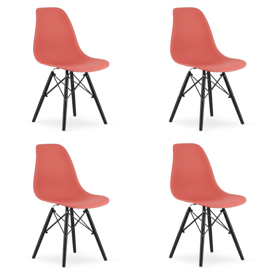 Krzesło Do Jadalni Kuchni Salonu Osaka Cynober / Nogi Czarne X 4