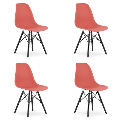 Krzesło Do Jadalni Kuchni Salonu Osaka Cynober / Nogi Czarne X 4